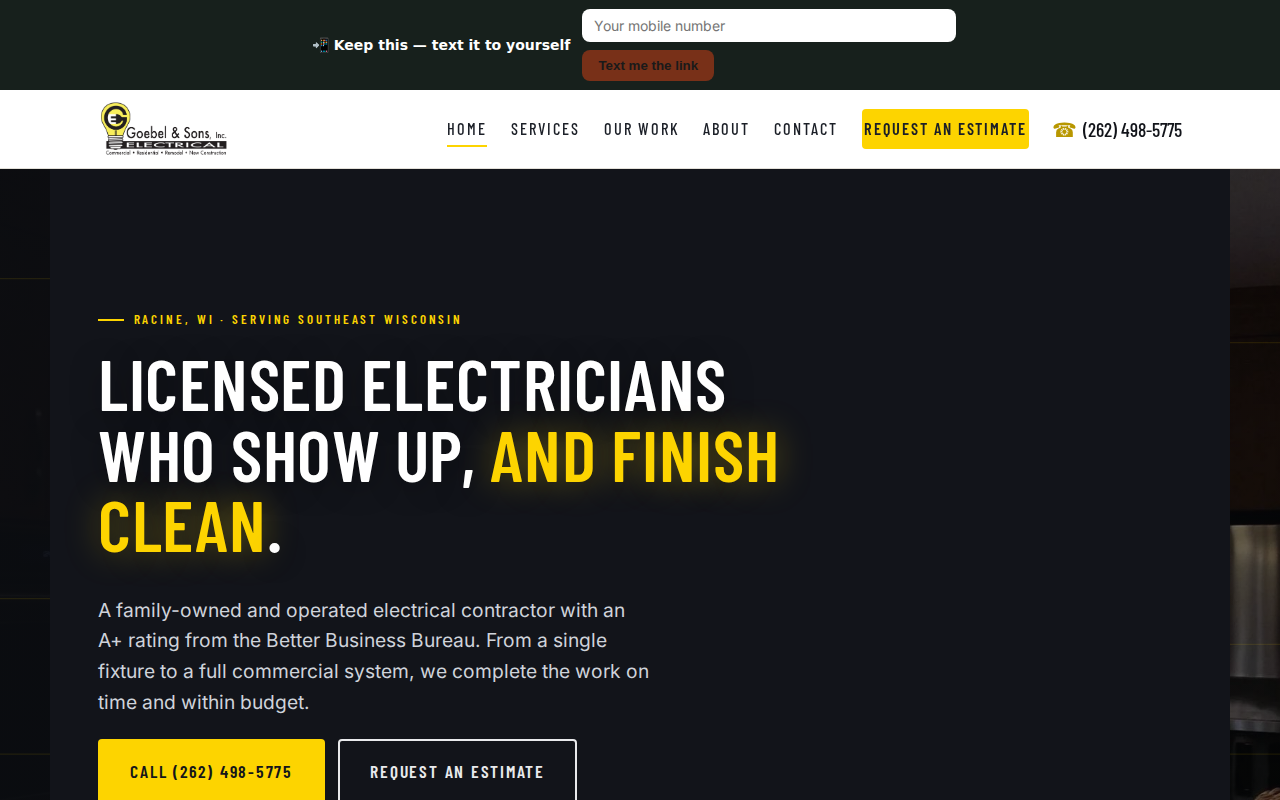 Goebel & Sons Electric, Inc. — Ryzor rebuild